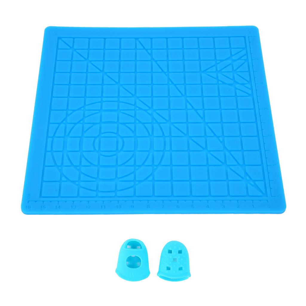 3D Design Mat Durable Elastic Flexible Convenient Silicone Template Pad with Finger Caps