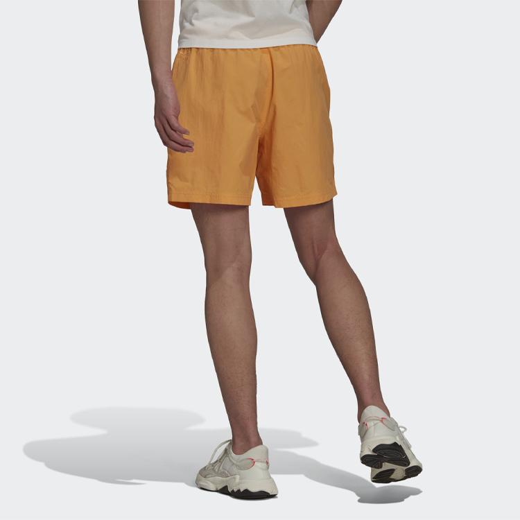 Adidas Originály Trojlístek Logo Ležérní šortky Pánské kalhoty Oranžová Žlutá GN3629