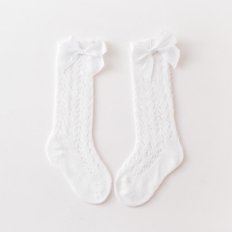 

Детские носки до середины икры из тонкой сетки на лето с принцессиным бантом L (3-5 years)