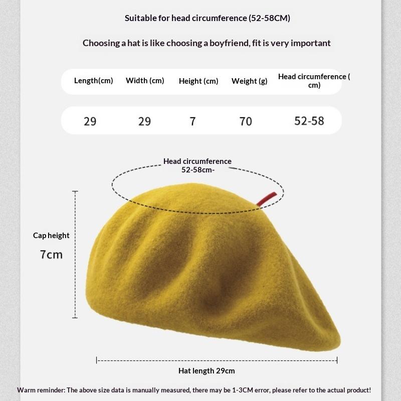 1pc Versatile Solid Minimalist Beret Hat for Women,French Style Artist Hat Elegant Fall Winter Painter Hat,Casual Christmas Gift