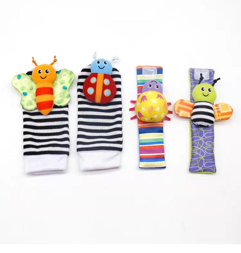 Pädagogisches Baby-Rassel-Armband & Socken-Set für Neugeborene (0-1 Jahr)