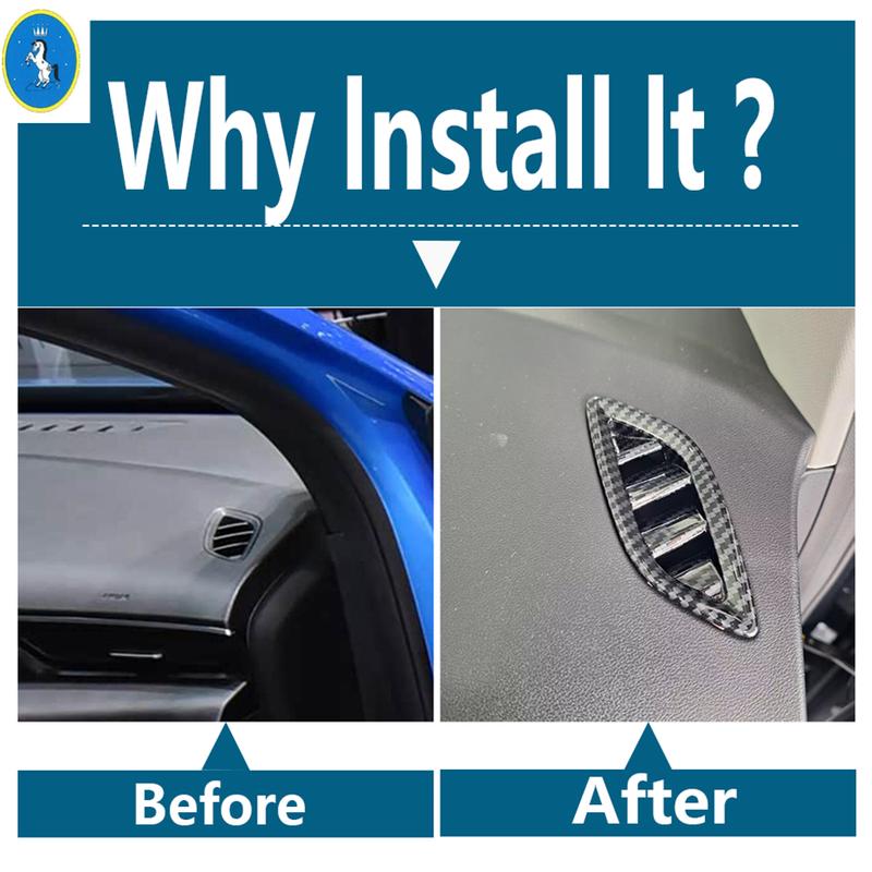 Rear Air AC Outlet / Middle Air Outlet / Upper Air Outlet Cover Trim For MG ZS 2018 -  Carbon Fiber Look Car ABS Accessories