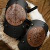 Medieval Knee Armors Nordic Vikinges Knee Brace Leather Embossed Knee Pads Knightes Leg Guards for Halloween Cosplay
