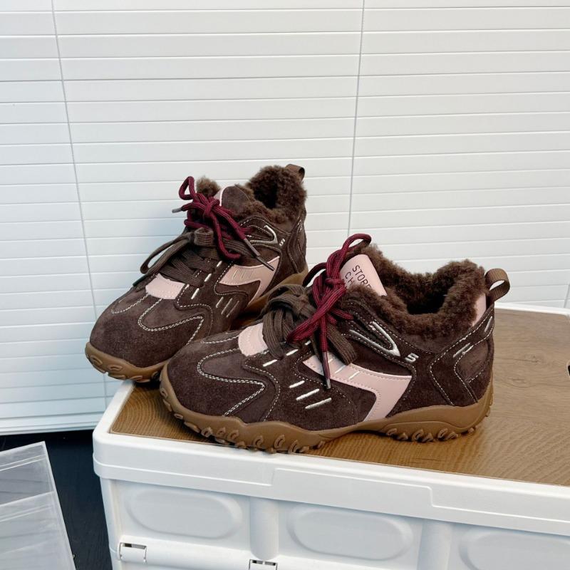 Small Inner Height Increase Women's New Cotton Shoes Autumn and Winter Velvet Versatile Sports Dad Shoes