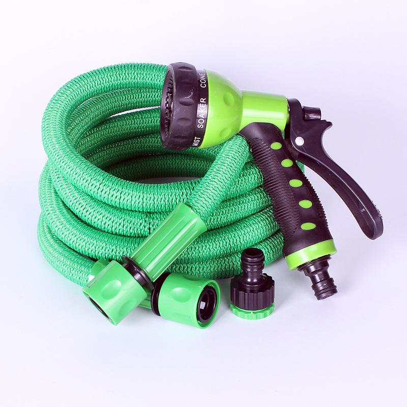 3x Telescopic High-Pressure Water Hose with 8-Function Nozzle for Car Wash and Garden Watering