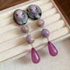 European and American silver needle geometric resin acrylic stud earrings summer small fresh earrings light luxury high-end earrings women