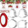 20Pcs Transparent Acrylic Christmas Ornaments with Ropes DIY Blank Drop Xmas Tree Hanging Board Pendant Holiday Party Home Decor