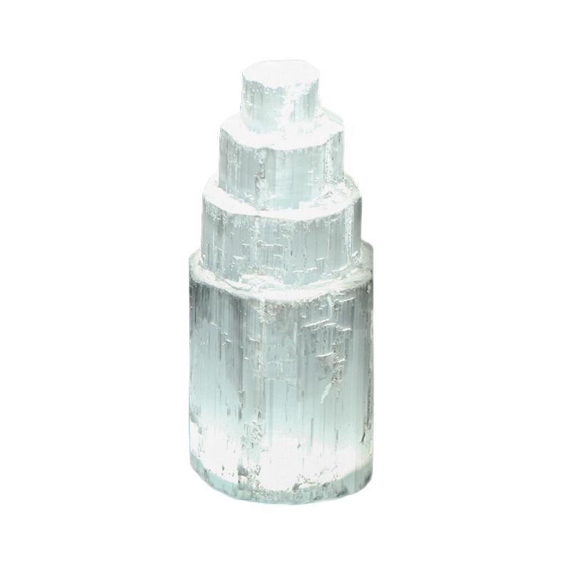 Natürliche Selenit-Lampe, weiße Edelsteine, Eisberg, geschnitzte Lampe, Kristall-Erz-Dekor