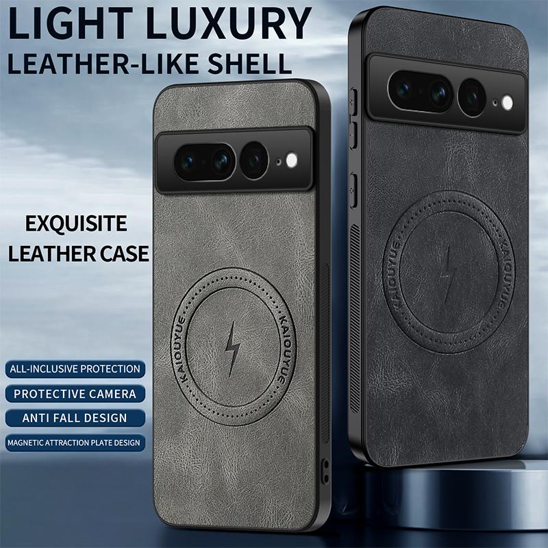 For google Pixel 7 Pro /Pixel 7Pro/Pixel 7A Case Simple Stylish Magnetic Suction Luxury Leather Skin-friendly Anti-drop Cover