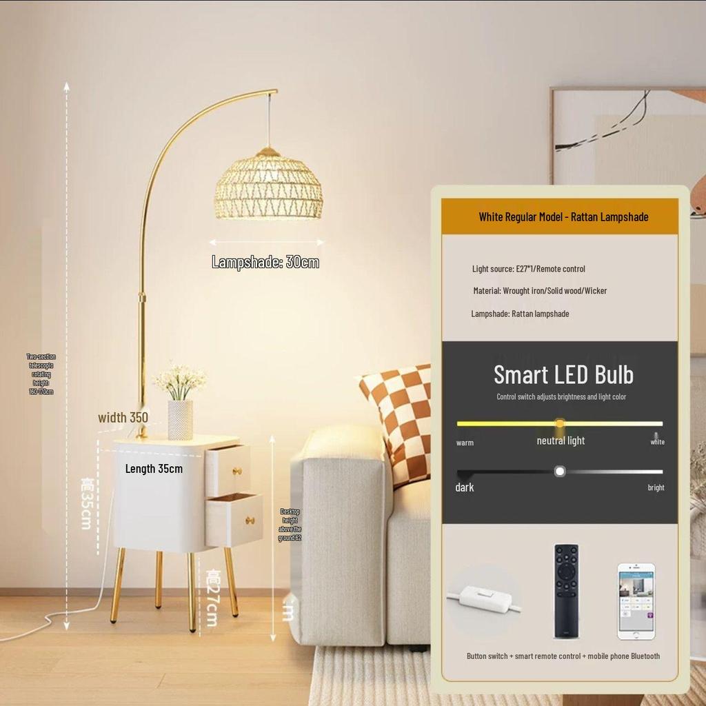 Modern Cream Floor Lamp: Versatile Style for Bedroom, Living Room, and Bedside