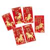 Pack Of 6 Year Of The Horses Red Envelopes Chinese New Year Blessing Paper Money Packets For Festives Occasion
