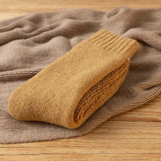 Herren Wollmischsocken Dehnbare Verdickte Freizeitsocken mit Elastischen Bündchen Warme Winterstiefelsocken für Arbeit Wandern Tägliche Erledigungen