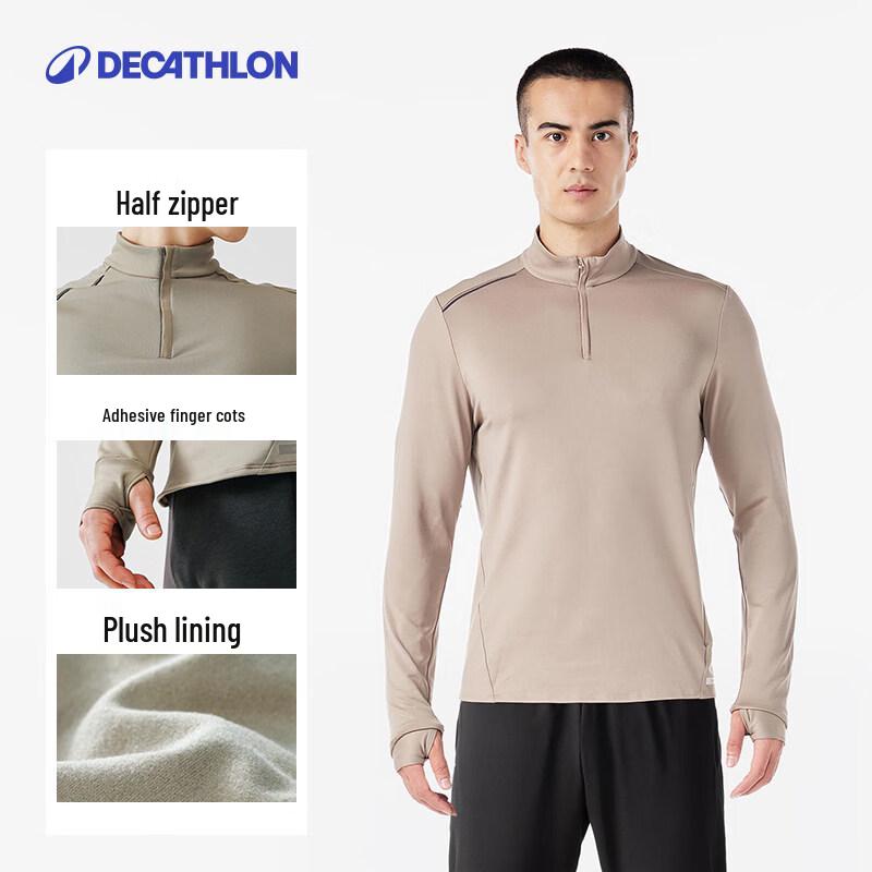 Decathlon Men s Warm Quick-Dry Long-Sleeve Running T-Shirt L