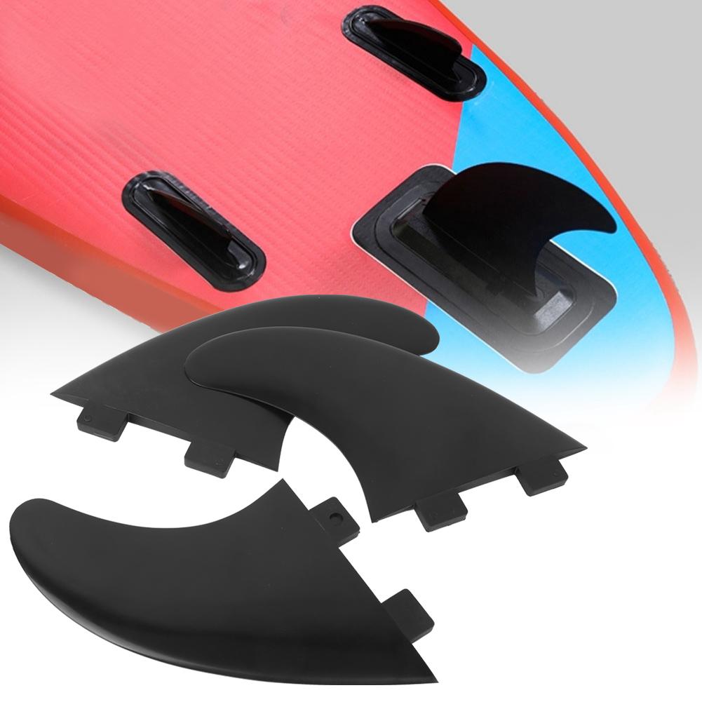 3Pcs PVC Fins Set Right Middle Left for Surfboard Paddle Board Accessories BlackSurfboard Fin
