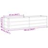 Planting Trough Light Grey 195 X 50 X 45 Cm Galvanized Steel