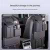 Quilted Car Seat Back Organizer Storage Bag High Capacity Multi Pocket Tissue Box Holder Automotive System