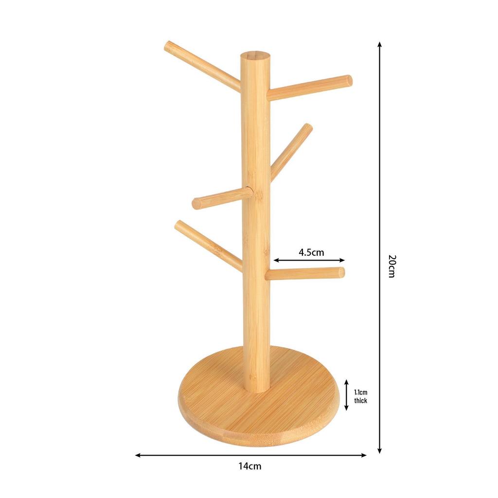 Bamboo Draining Mug & Cup Holder Tea Rack