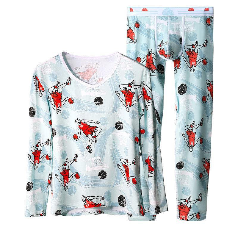 

Комплект мужского термобелья: Зимние свитера и брюки из хлопка, защищающие от холода XXXL светло-синий