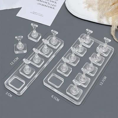 1/5/10 Grid Non-Magnetic Nail Stand Sample Nails Display Nail Polish Holder Nail Tips Reusable