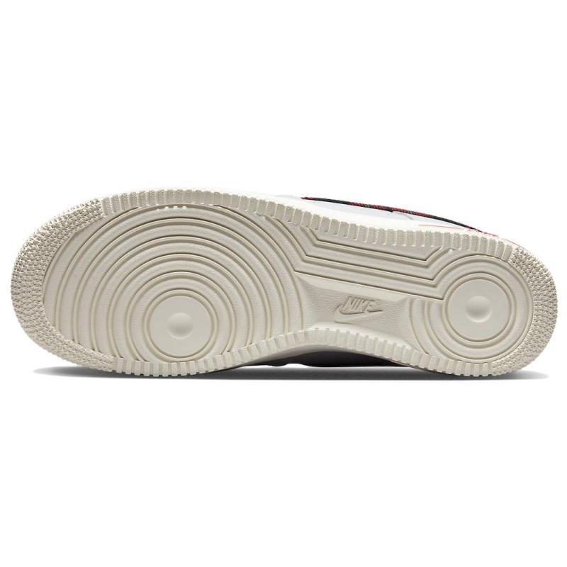 Nike Air Force 1 Low '07 LV8 Tartan Plaid White University Red Sneakers DV0789-100