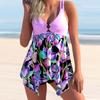 New Women's Summer Fashion Print Skirt Split Independent Pants Large Swimwear