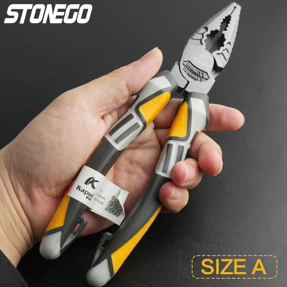 Pinza isolata STONEGO, pinza spelafili, pinza crimpatrice, pinza spelafili, tronchese, acciaio al nichel-cromo resistente