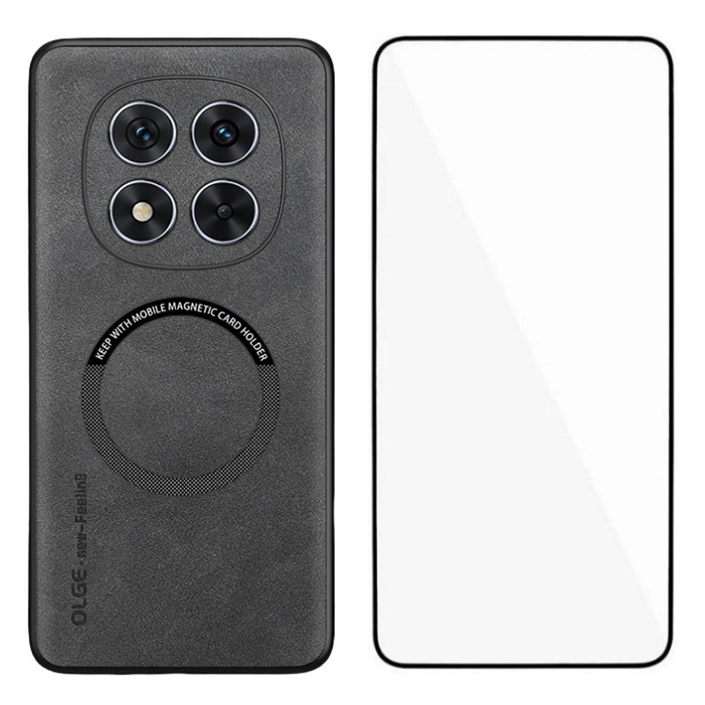 WANLONFENG YBP Series For Xiaomi Redmi Note 14 Pro+ 5G Magnetic Case with Tempered Glass Film PU+TPU Phone Cover Precise Cutouts