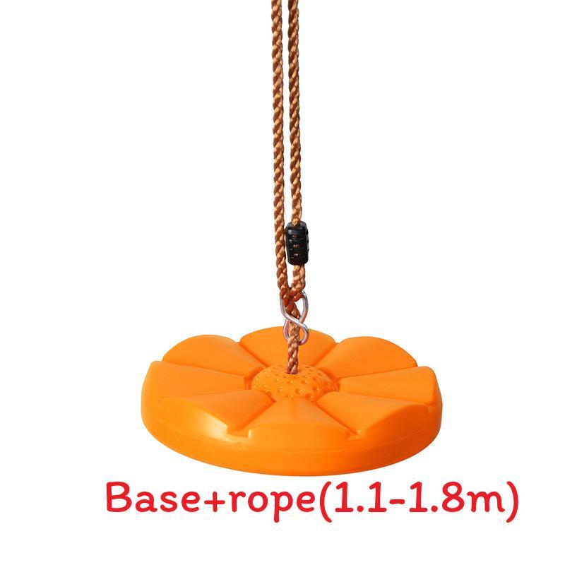 Baby Plastic Swing With Petal Design And Hanging Rope For Toddler Playroom Use