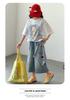 Girls' Summer Set 2026 New Style Children's Fashionable and Stylish Medium to Large Children's Loose Short sleeved Cowboy Shorts Two Piece Set
