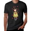 Gorjuss Corazon Graphic T-Shirt for Men | Black Casual Short Sleeve Tee with Colorful Heart Design, Soft & Comfortable Fabric, Perfect for Casual