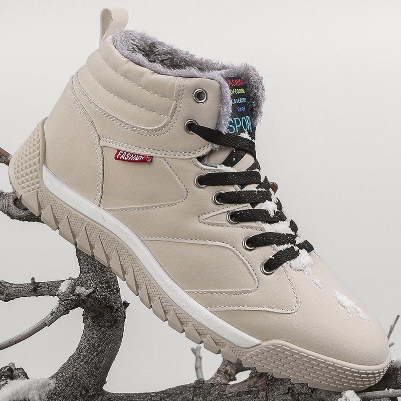 Non-slip Cotton Shoes Men's Winter Warm Velvet Thickened Waterproof High-top Shoes Northeast Snow Boots Men's