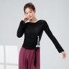 WEZHO French Draped Collar Dance Top