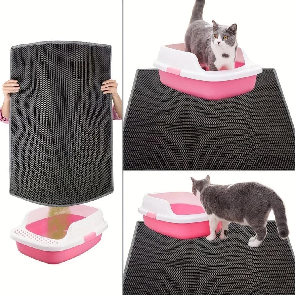 New Efficient, High-Quality Double Layer Washable Non-Slip Cat Litter Trapping Mat - Eliminate Mess and Odors In Your Home with