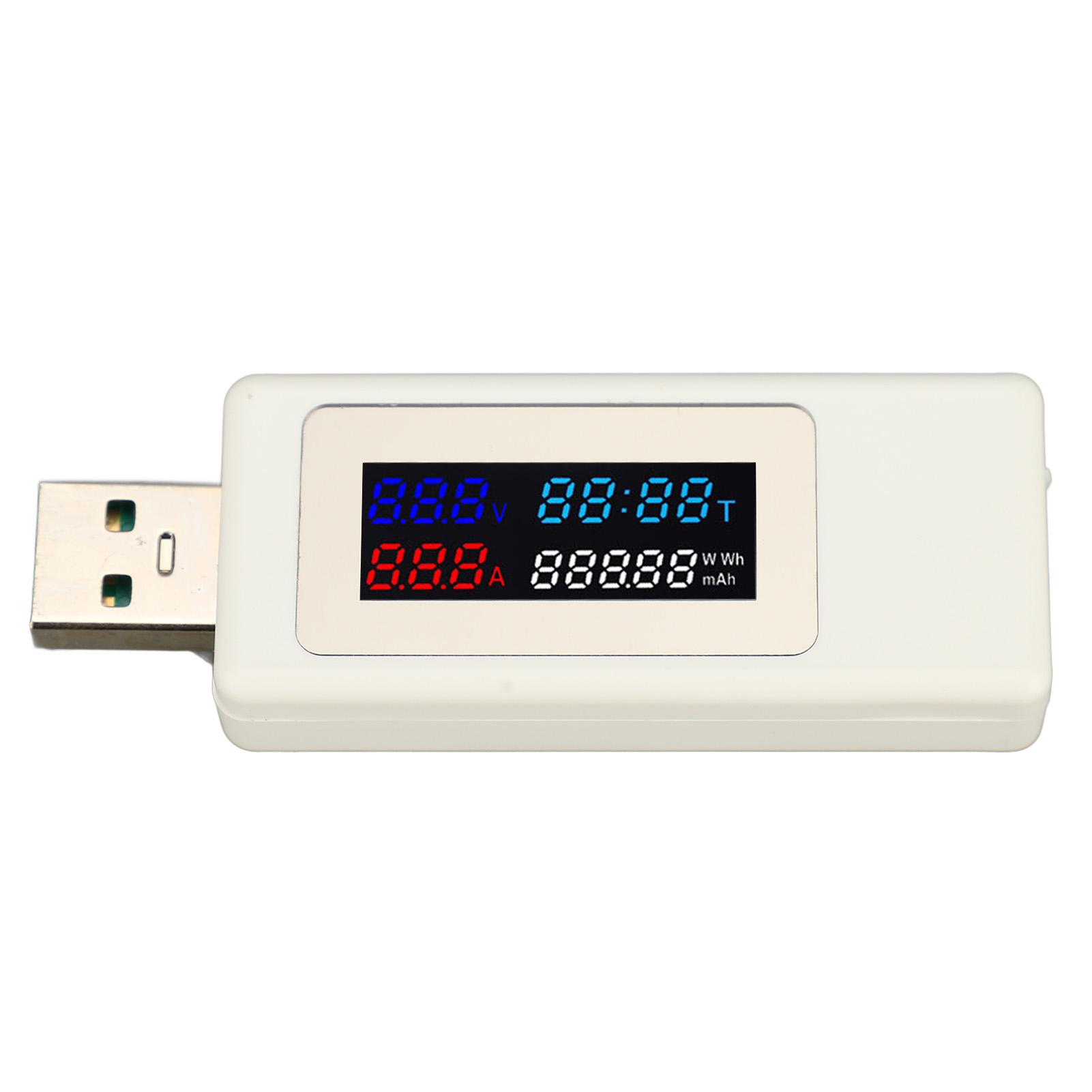 

USB Tester Tool Voltage Current Power Meter 6 in 1 Multifunction Multimeter Color Screen DC430V