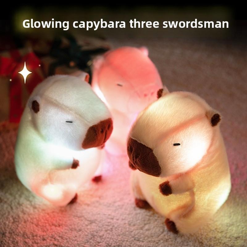 Plush Toys Capybara That Emit Light Childrens Cartoon Animal Toys Gifts Holiday