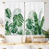 Tropische Blätter Küchenvorhänge Grün Botanisch Klein Kurz Café Fenster Badezimmer Vorhänge Paneele Vorhang Polyester Ideal Für