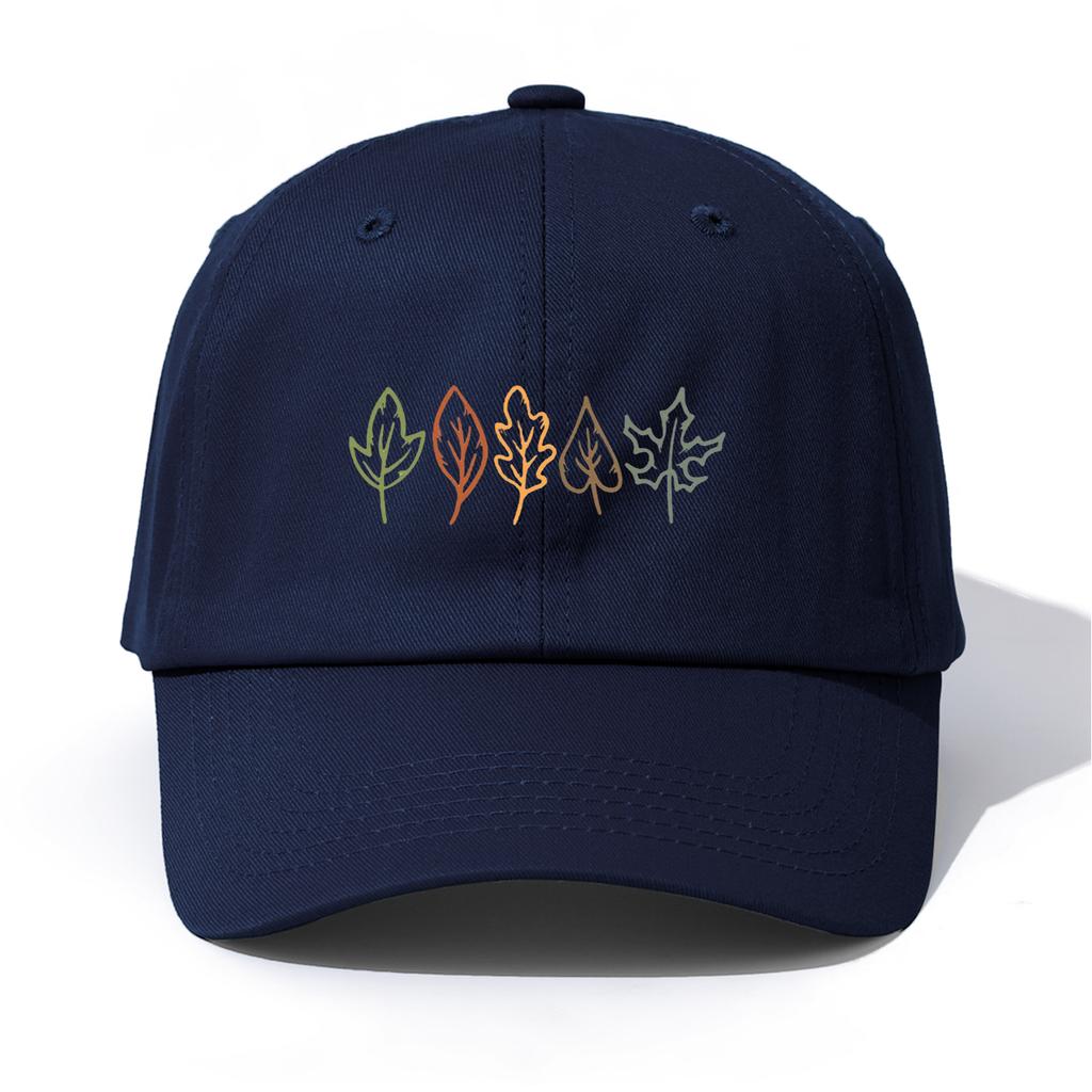 1pc Leaves Print Baseball Cap for Adults,Minimalist Retro Style Casual Soft Adjustable Dad Hat,Perfect As Gift