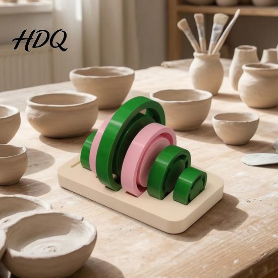 Lightweight Clay Molding Tools Pottery Foot Ring Set 6 Sizes Base Aligner Templates Reusable Plastic Molds Shaping for Ceramic Mugs Bowls