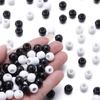 50-400pcs Acrylic Beads 6/8/10/12/14/16mm Black White Solid Color Large Hole Round Loose Beads For Jewelry Making DIY Necklace