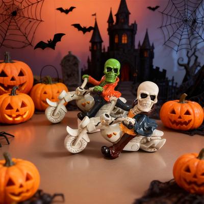 Halloween Kreativní Motorkáři, Sochy, Pryskyřičné Bytové Doplňky, Řemeslné Výrobky do Nádvoří