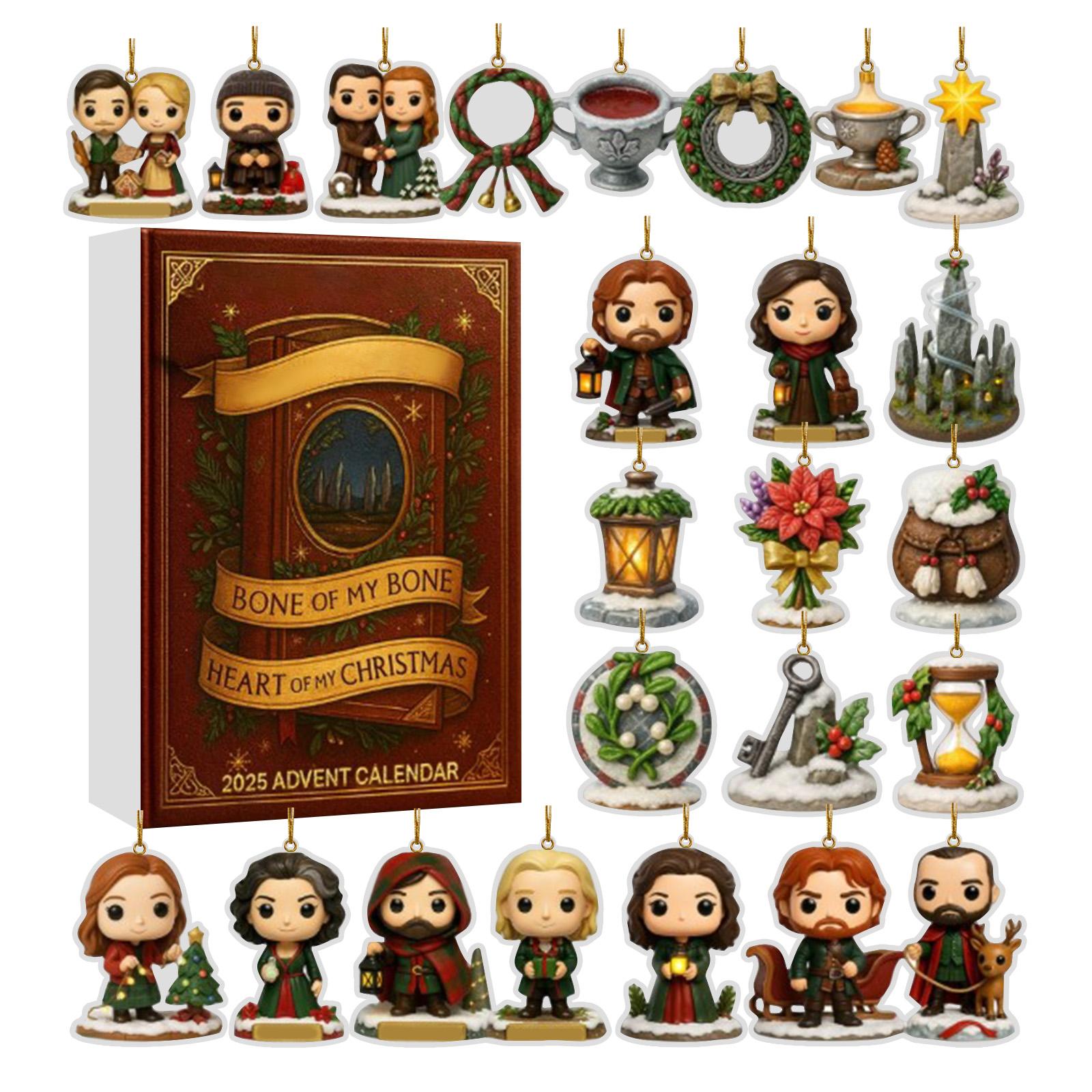 

2D Плоский Акриловый Мистери Бокс 24 шт. Подвеска с Коробкой в Виде Самолета Забавный Рождественский Календарь Обратного Отсчета One Size