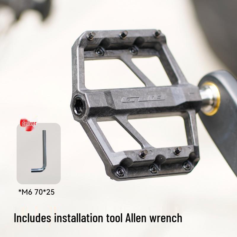 GUB GC-072 Carbon Fiber Pedals: Mountain/Road Bike Anti-Slip Titanium Alloy with Triple Bearings.