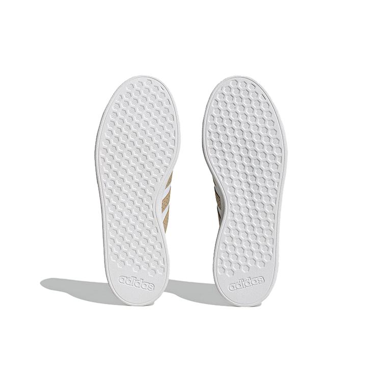 adidas Neo GRAND COURT Fashion Slip Resistant Low Top Skateboard Shoes Men's White Brown HR0231