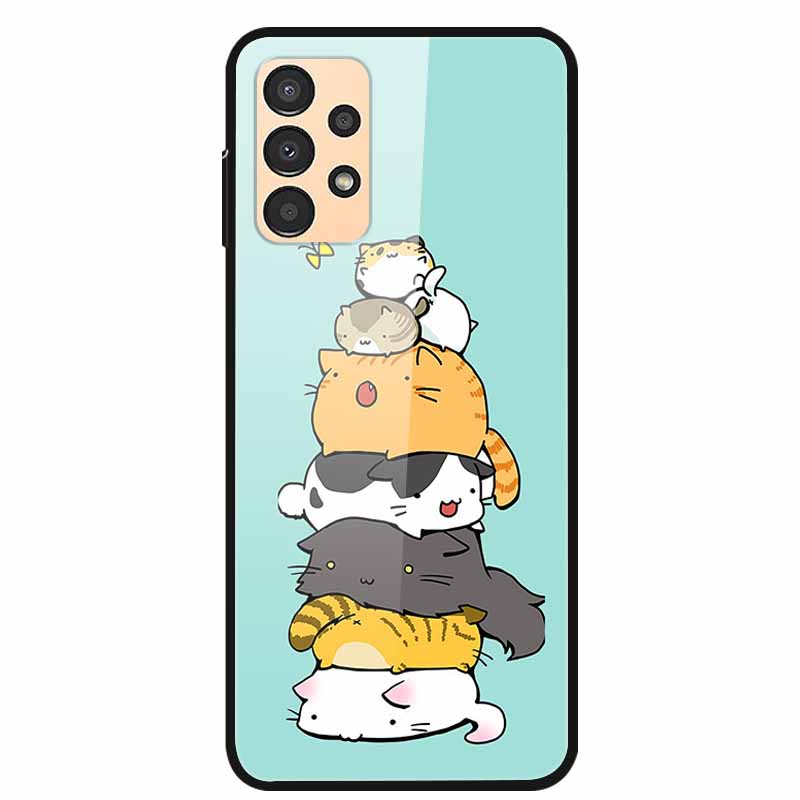 Funda para Samsung A53 5G 2022 Mármol Vidrio Templado Tapa Dura para Fundas de Teléfono Samsung Galaxy A33 A73 5G Protección Fundas