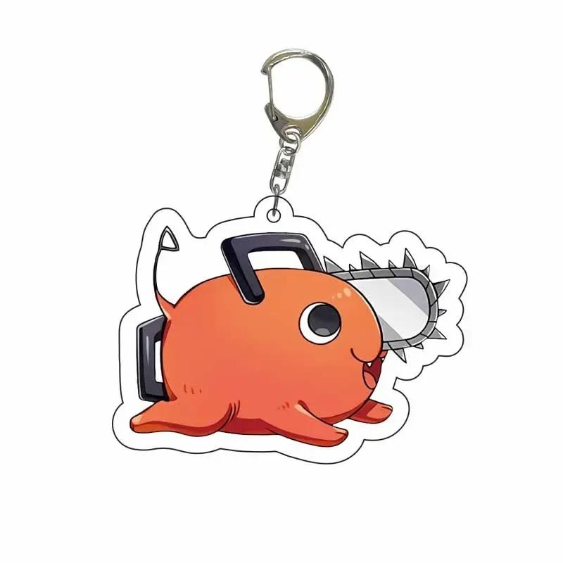 Anime Chainsaw Man Keychain Pochita Makima Cartoon Acrylic Bag Tag Keyrings Cos Trendy Gift