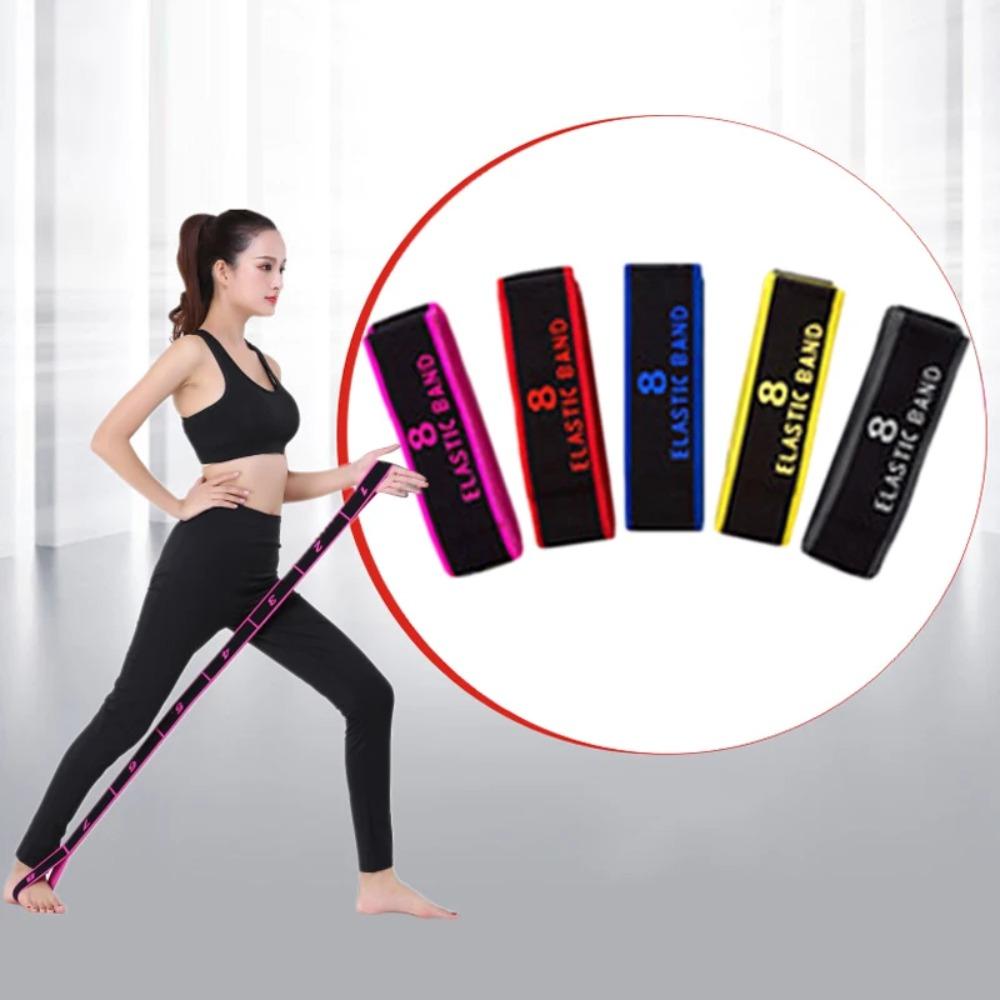 Digital Dance Resistance Bands 8 Section Yoga Pull Strap Durable Yoga Stretching Belt