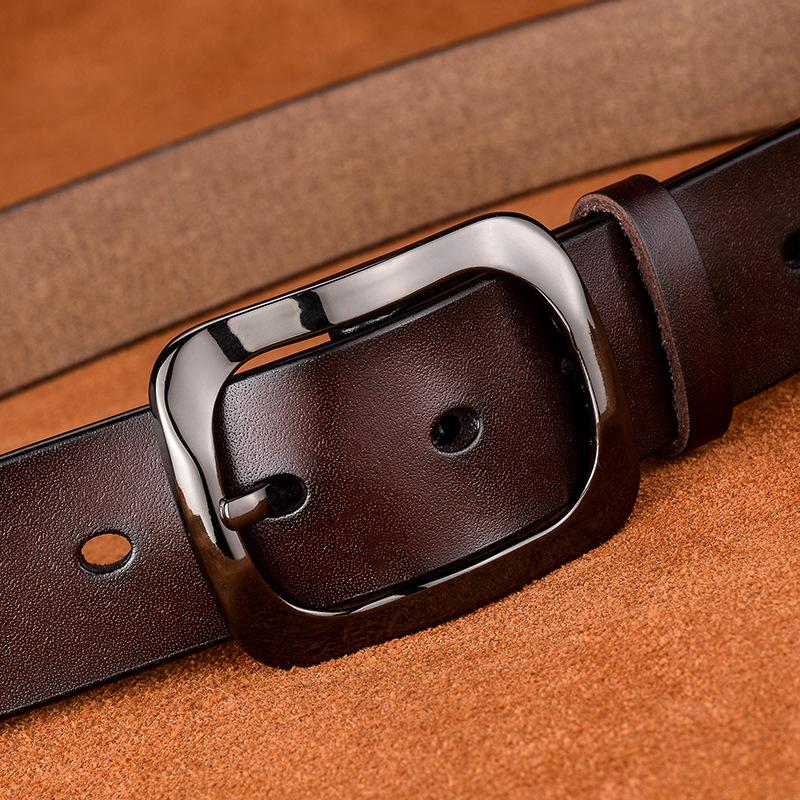 Women'S Genuine Leather Retro Belt Concave And Convex Personalized Pure Cowhide Belt Retro Pure Cowhide Wide Pants Belt