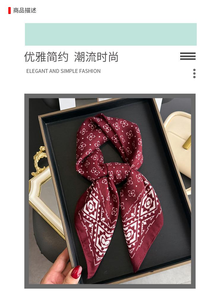 Geometric plaid imitation velvet herringbone pattern cotton and linen small square scarf silk scarf headscarf shawl sun protection scarf women's scarf