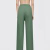 Women's Fashion Cotton Linen Color Casual Daily Side Pockets Leg Hollow Button Trousers