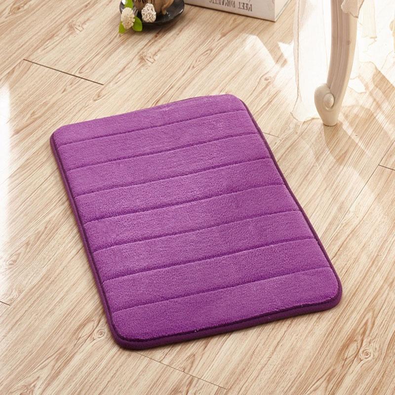 Tapis de bain en mousse à mémoire de forme luxueusement doux avec velours corail et fond antidérapant